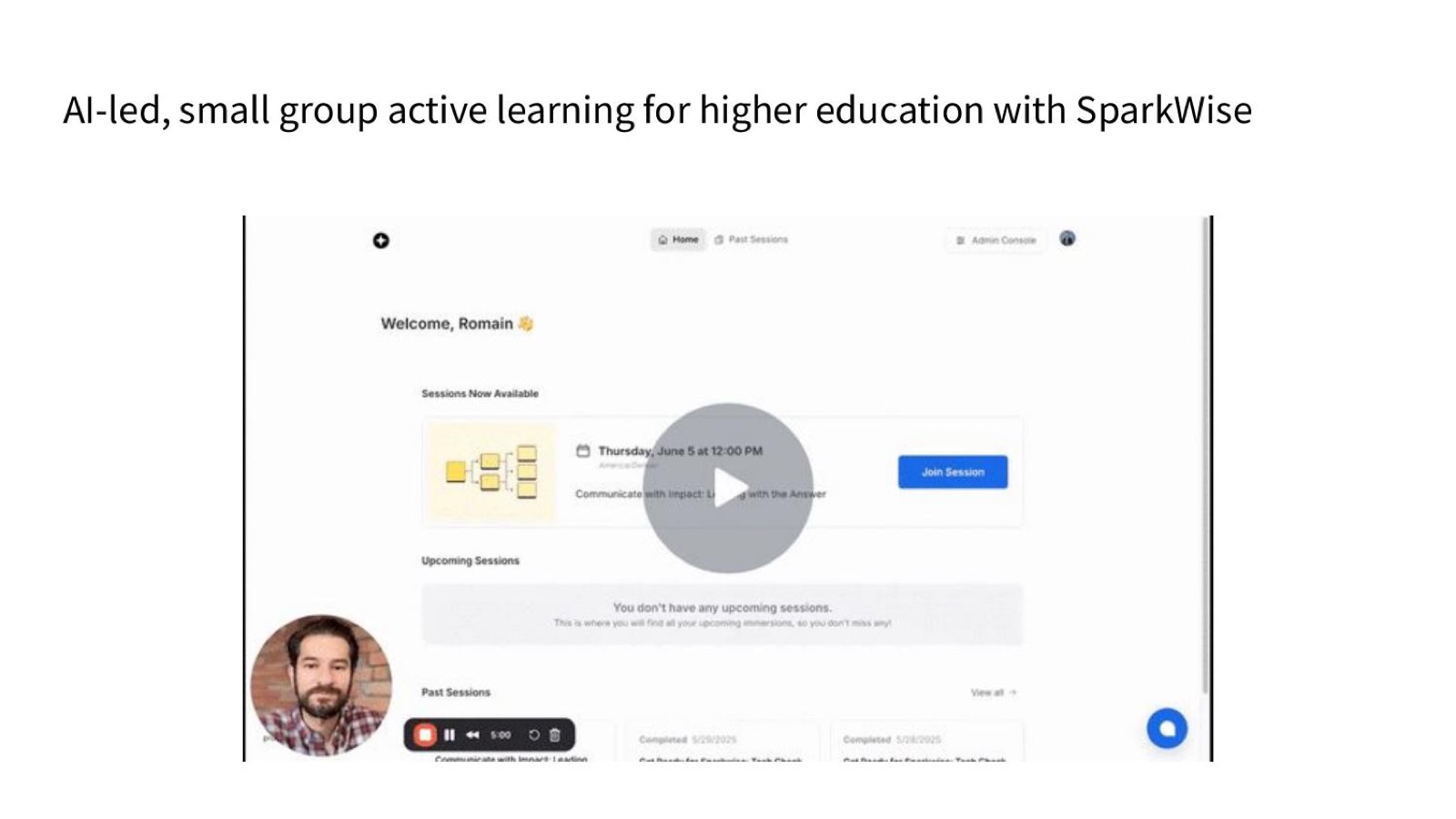 AI-led, small group active learning for higher education with Sparkwise