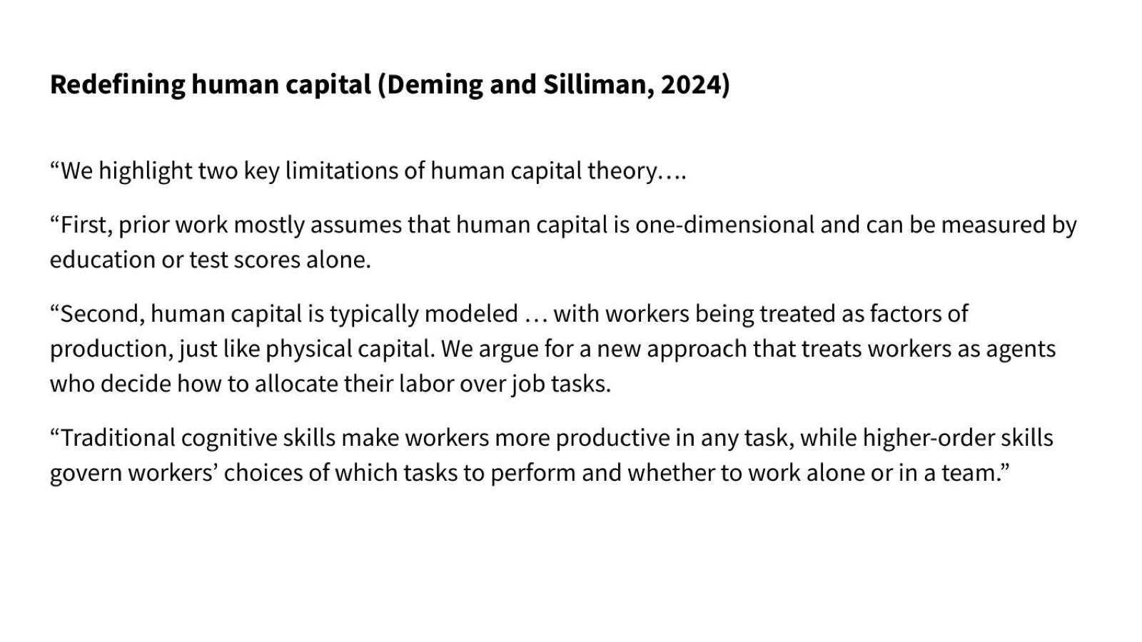 Redefining human capital — Deming and Silliman, 2024